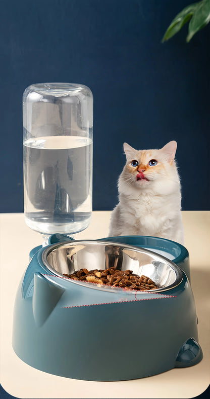 Cat Bowl 2-in-1 Drinking Water Dog Food Pot Water Bowl Rice Pot Pet Supplies Cat Bowl Pet Drinking Water Feeding Integration