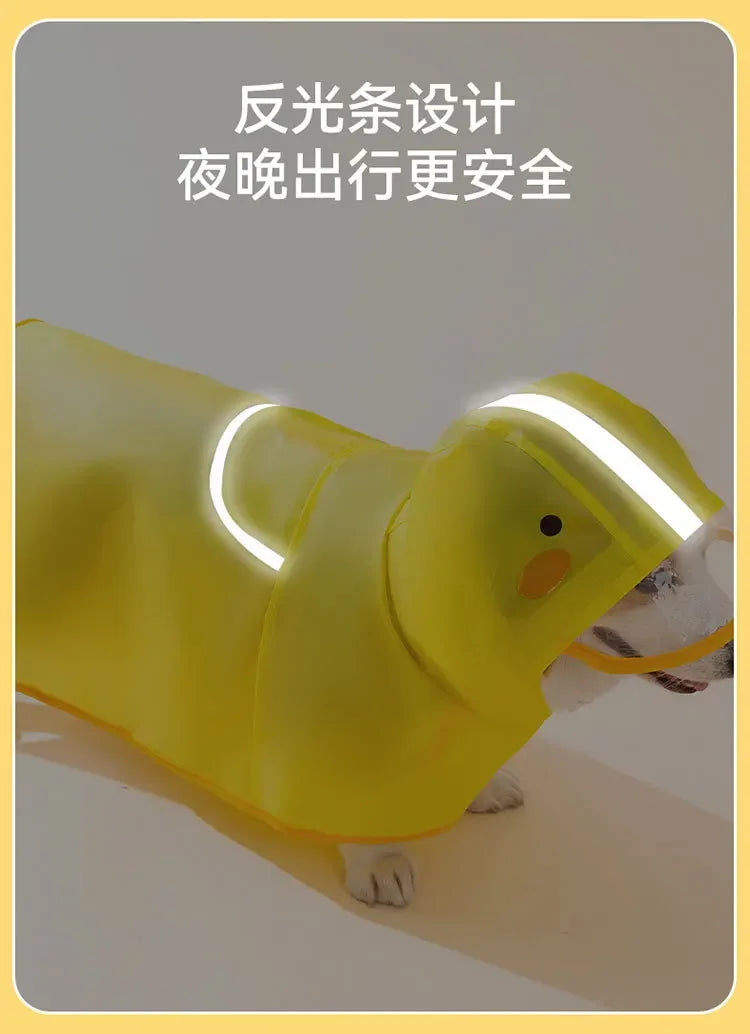 the DUCK'N'DRY RAIN PONCHO - Pet Dog Duck Shape Rainwear/Raincoat, Puppy/Pet Hooded Waterproof Jacket Clothes, Soft PVC Small Dogs Raincoat, Puppy Rain Poncho