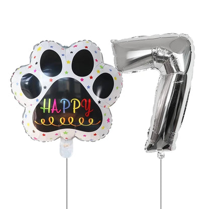 2 pieces/set Let us Pawty Big Dog PAWS Aluminum Balloons 30 inch figure 1 2 3 4 year old birthday party decoration Balloon Baby