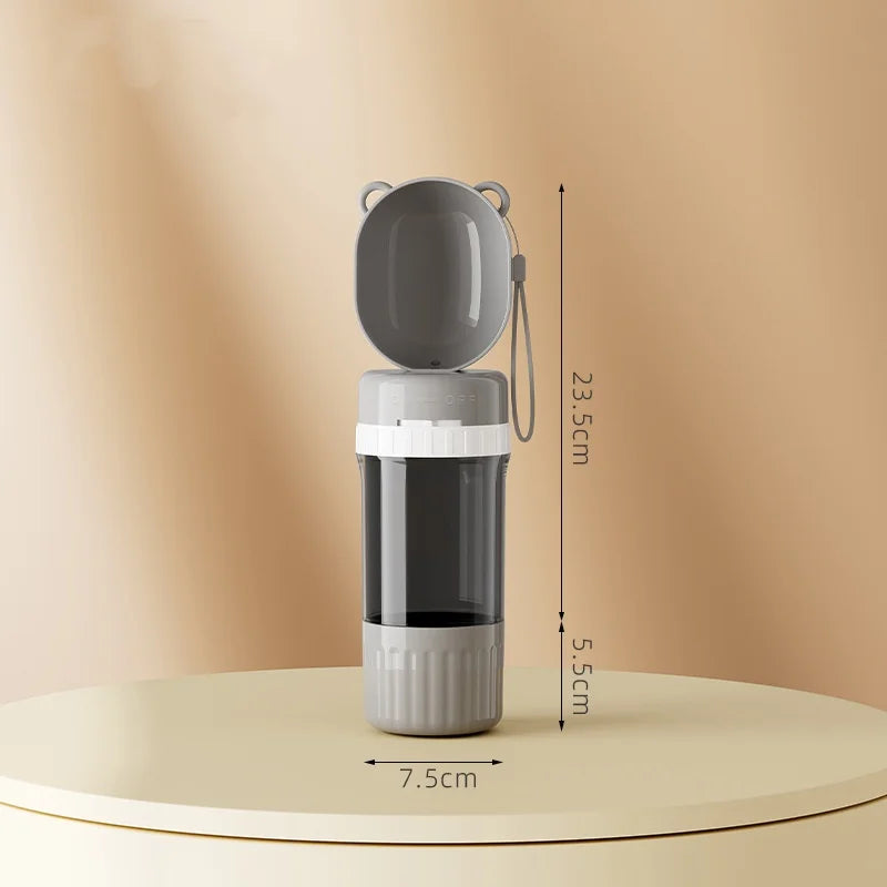 2-in-1 Leakproof Pet Bottle: 400ml Water + 180ml Food | On-the-Go Dog/Cat Travel Bowl for Hiking/Camping | Compact Dual Storage