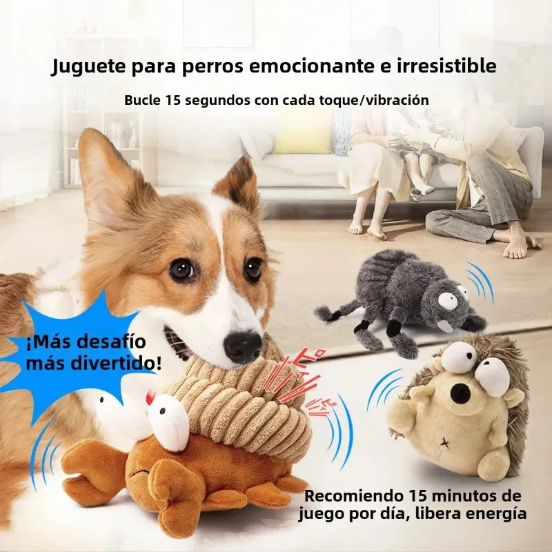 Dog toy plush vibrating ball pet voice automatic walking dancing crab cat dog toy fun interaction rechargeable pet toy for dog