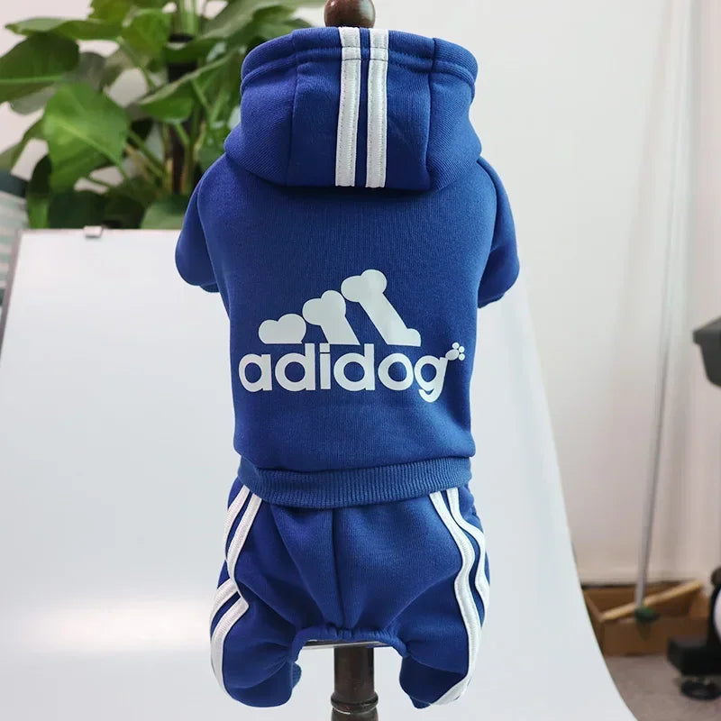 the ADIDOG - Winter Clothes for Small Dogs, Adidog Dog Hoodie Fleece Overalls for Small Breeds Dogs, Sport Puppy Sweatshirt 4 Legs, Dog Jumpsuit
