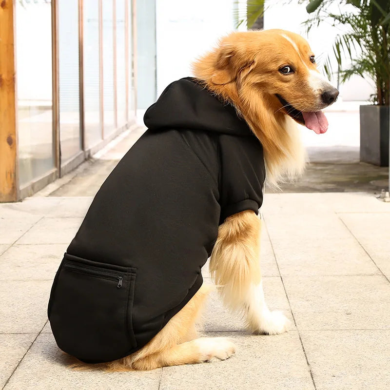 Big Dog Hoodies Autumn and Winter Pet Zipper Pocket Hoodies for Large Medium Sized Dog Clothes Pet Clothing