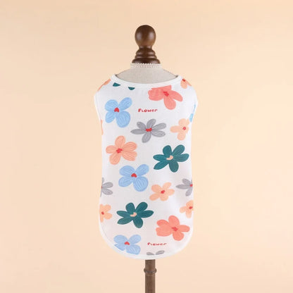 Cute Summer Pet Dog Cooling Vest Cartoon Soft Clothing Summer Casual Shirts Small Medium Large Dogs Puppy French Bulldog Clothes