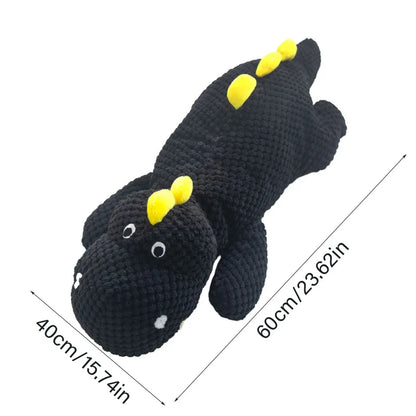 the DRAGONPAW PLUSHIE - 1 Creative Black Dragon Plush Toy, a Big Fat Dragon Lying Down, an Interactive Toy for Cats and Dogs, a Cute Big Fat Black Dragon