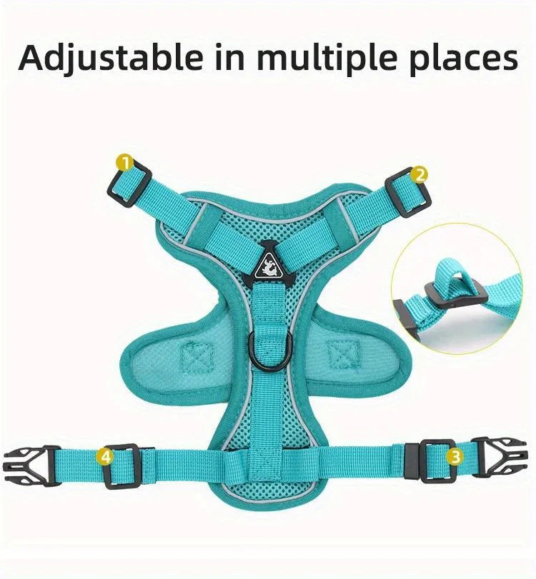 the NOPULL PRO HARNESS SET - No Pull Dog Harness and Leash Set Adjustable Pet Harness Vest for Small Dogs Cats Reflective Dog Chest Strap Lead Walking