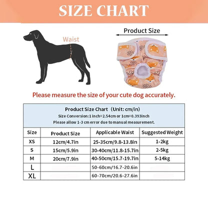 3pcs Set Washable Female Dog Physiological Pants Cute Cartoon Print Dog Diaper Underwear Dog Sanitary Panties Random Colors