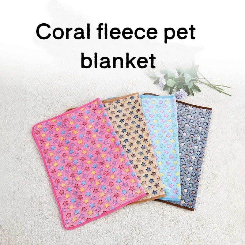 Pet Blanket Encrypted Fleece-lined Double-sided Flannel Blanket Autumn Winter Quilt Warm Blanket Dog Bed Pad Cat Dog Supplies