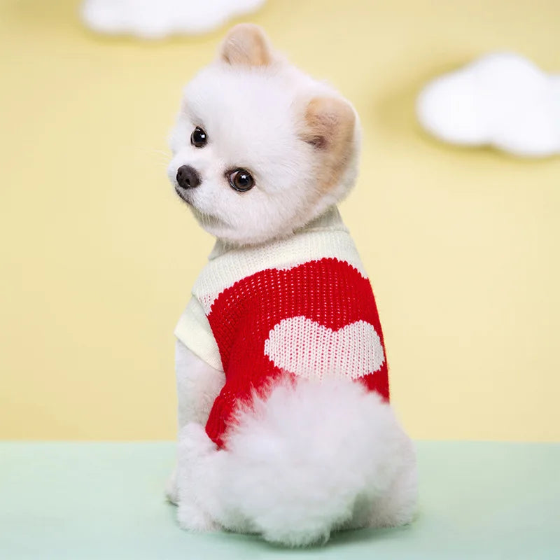 Warm Dog Knitted Sweater for Autumn Winter Small Dog Cat Soft Cozy Warm Clothes Chihuahua Schnauzer Pet Cute Turtleneck Costume