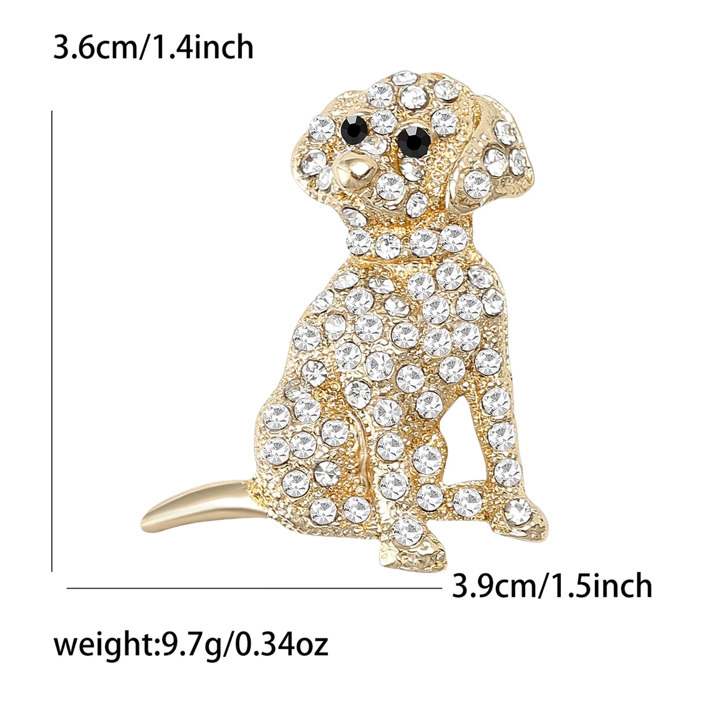 Classic Rhinestone Dog Brooches for Women Enamel Animal Pins Necklace Office Party Friend New Fashion Gifts Jewelry Accessories