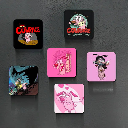 Courage The C-CowardlyS D-DogS Personalized Photo Fridge Magnets Round Magnetic Refrigerator Decoration Memorial Gifts Wedding