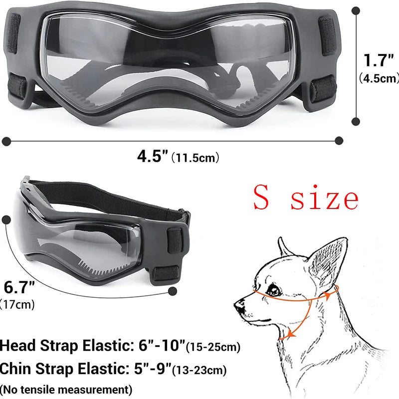 Dog Sunglasses Soft Adjustable UV Protection Pet Goggles Easy Wear Puppy Glasses For Small Medium Breed Outdoor Riding Driving