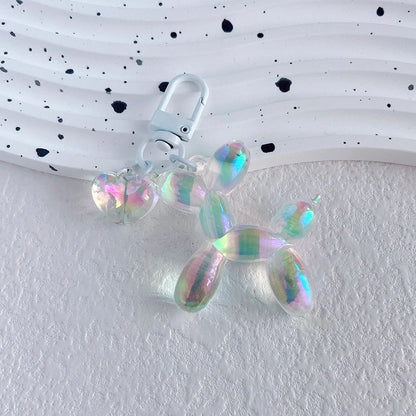Cute Acrylic Cartoon Balloon Dog Keychains for Women Y2k Bag Pendant Couple Car Key Chains Jewelry Gift Decoration Accessories