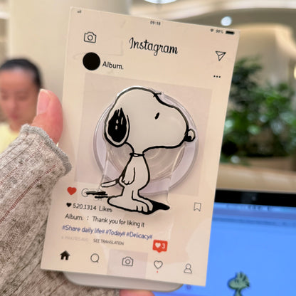 Cute Puppy For Snoopy Suction Magnet Smartphone Magnetic Mobile Phone Holder Samsung For Z Flip 7 Magnetic Phone Stand Practical