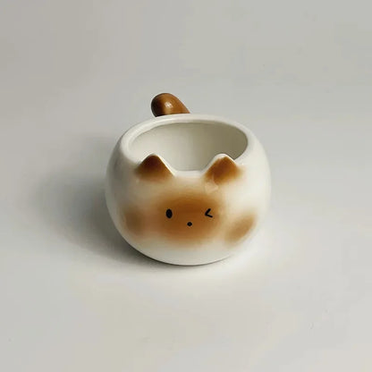 Cute Ceramic Cup Creative Siamese Cat Shaped Mug Coffee Cups Office Milk Cup Household Drinking Utensil Funny Birthday Gift