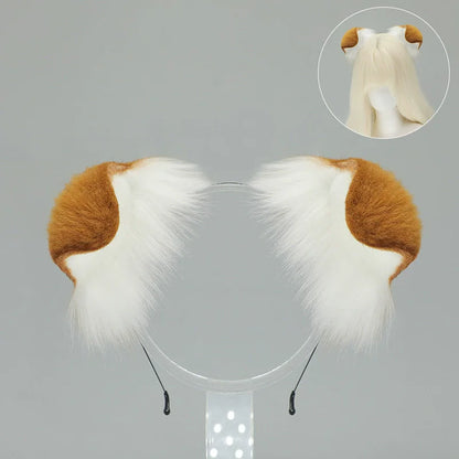 New Anime Handmade Kawaii Dog Furry Ears Headband Night Party Simulated Cute Wolf Dog Ears Cosplay Props