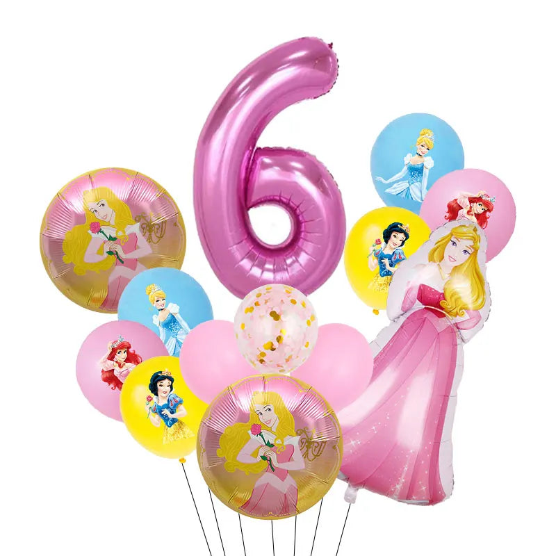 Disney Princess Birthday Decoration Tableware Paper Cups Plates Balloons Tablecloth Backdrop Banner Party Supplies For Baby Kids