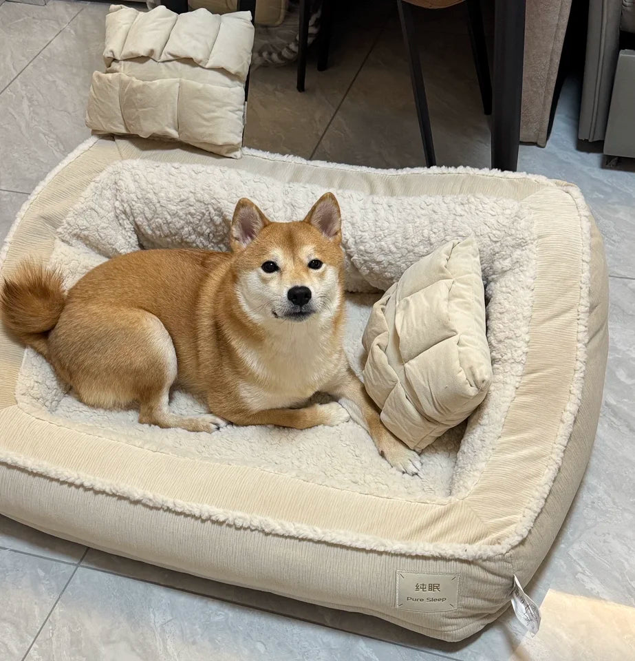 Winter Warm Dog Kennel High Elasticity Sponge Dog Beds Removable Washable Cat/Dog Sofa for Medium-sized Dogs Pet Supplies