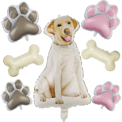 Large Dog Party Balloons Decorations Banner Pet Festivals Party Supplies Paw Bone Foil Balloons Pets Birthday Decorations