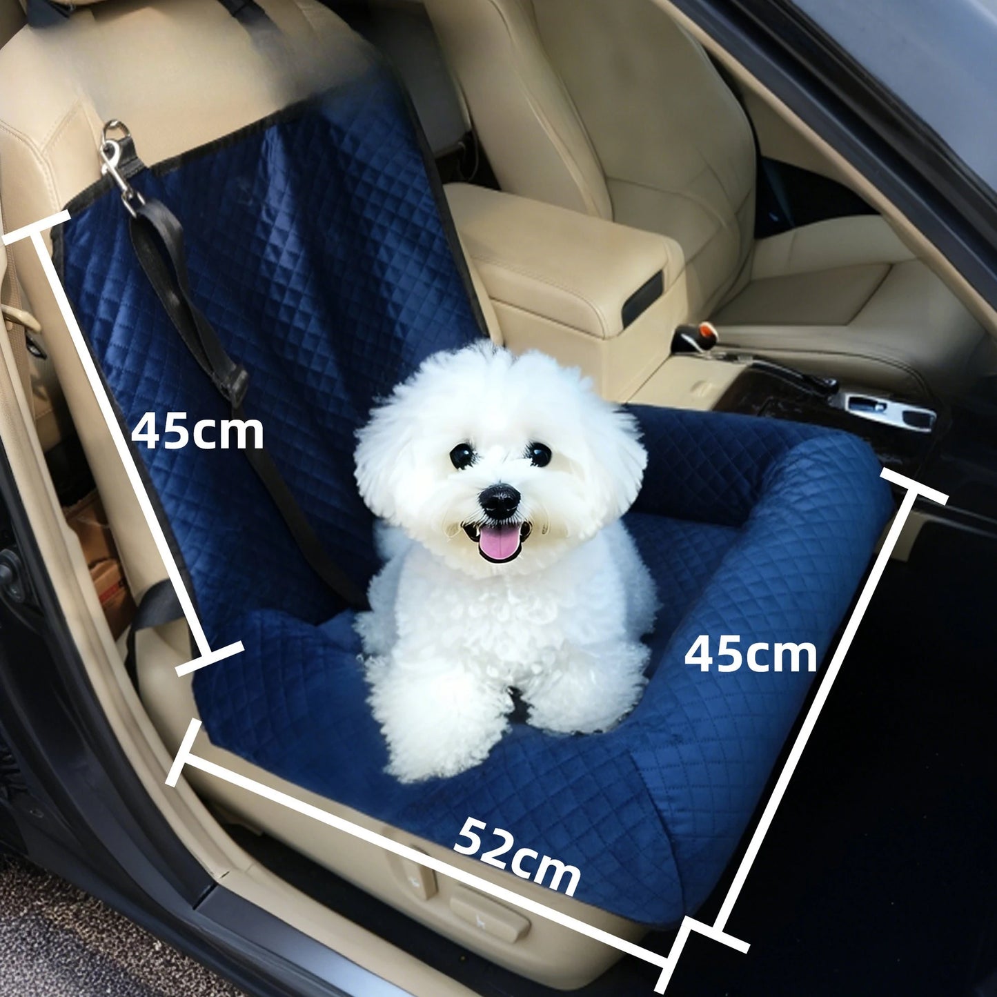 Pet car seat bed cat dog kennel removable washable outdoor car seat cushion safe comfortable suitable for both home travel use