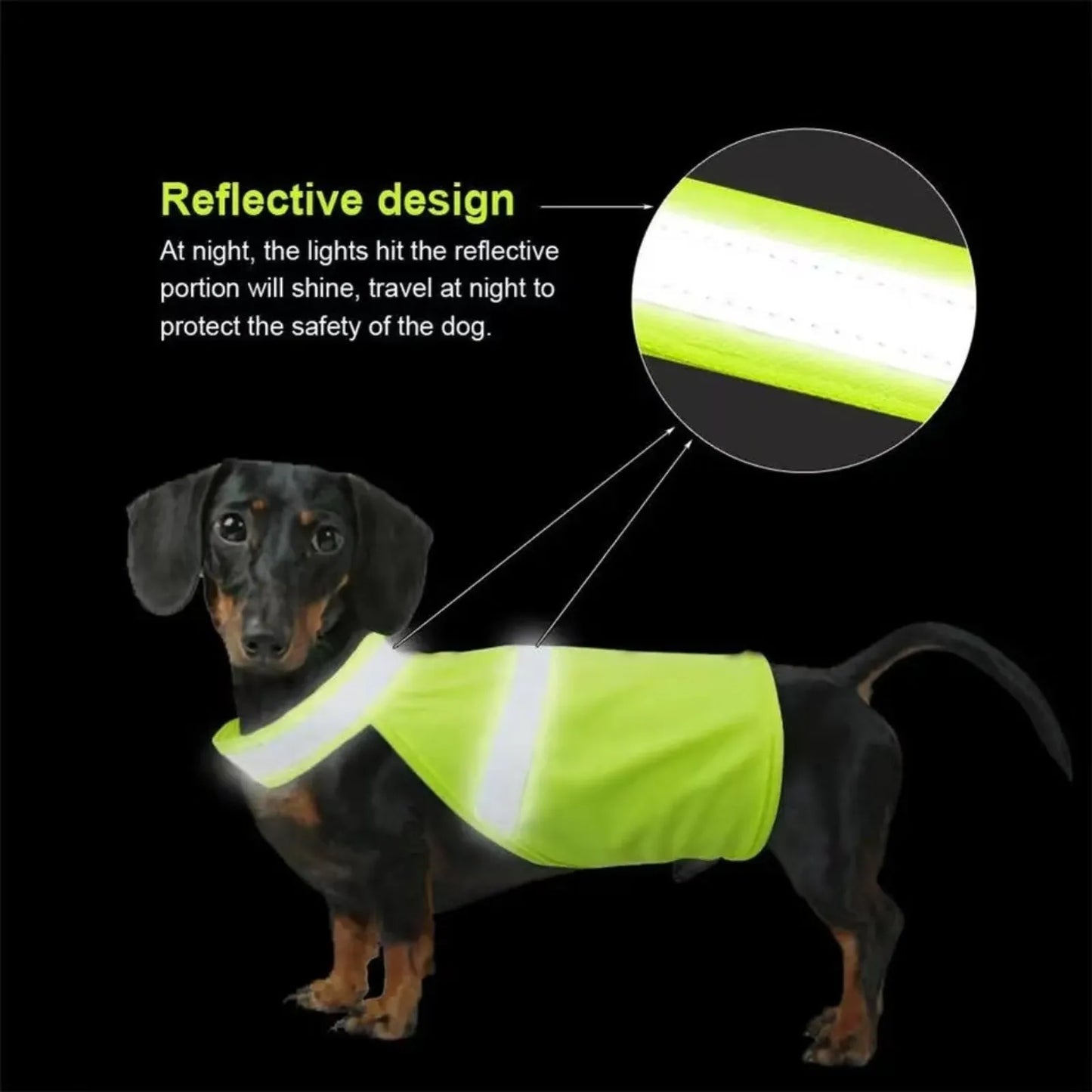 Reflective Dog Safety Vest Breathable Adjustable Puppy Visibility Jackets Comfortable Bright Orange Pet Fluorescent Clothes