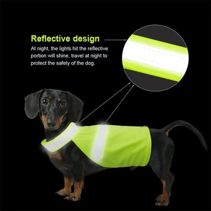 Reflective Dog Safety Vest Breathable Adjustable Puppy Visibility Jackets Comfortable Bright Orange Pet Fluorescent Clothes