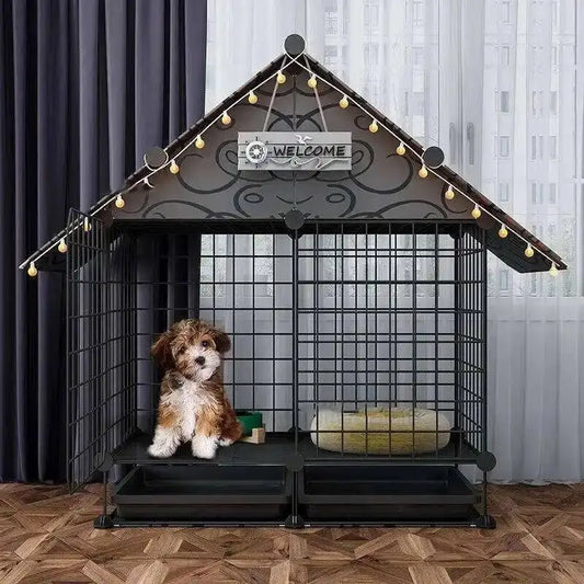 the BANGKOK BARKER - Fences Simple Kennel, Iron Teddy Living Room, Creative Doghouses, Pet Indoor Balcony Home, Pomeranian Puppy Courtyard Pet Cage
