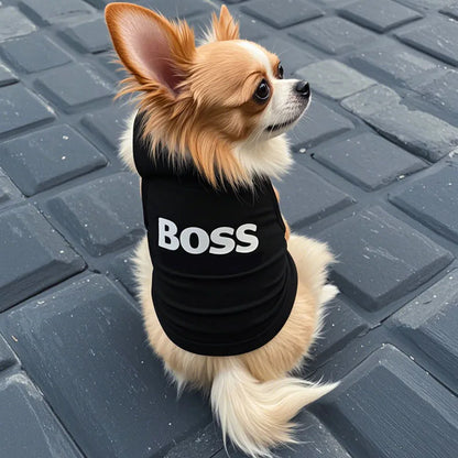 Dog BOSS Costume Dog Shirt for Small Dogs Boy Spring Summer Pet Clothes Breathable Chihuahua Yorkies Beagle Puppy Vest T-Shirts