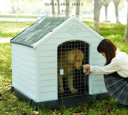 Luxury Dog House Series Outdoor Small Medium Large All Season Rainproof Plastic Kennel Dog House With Window