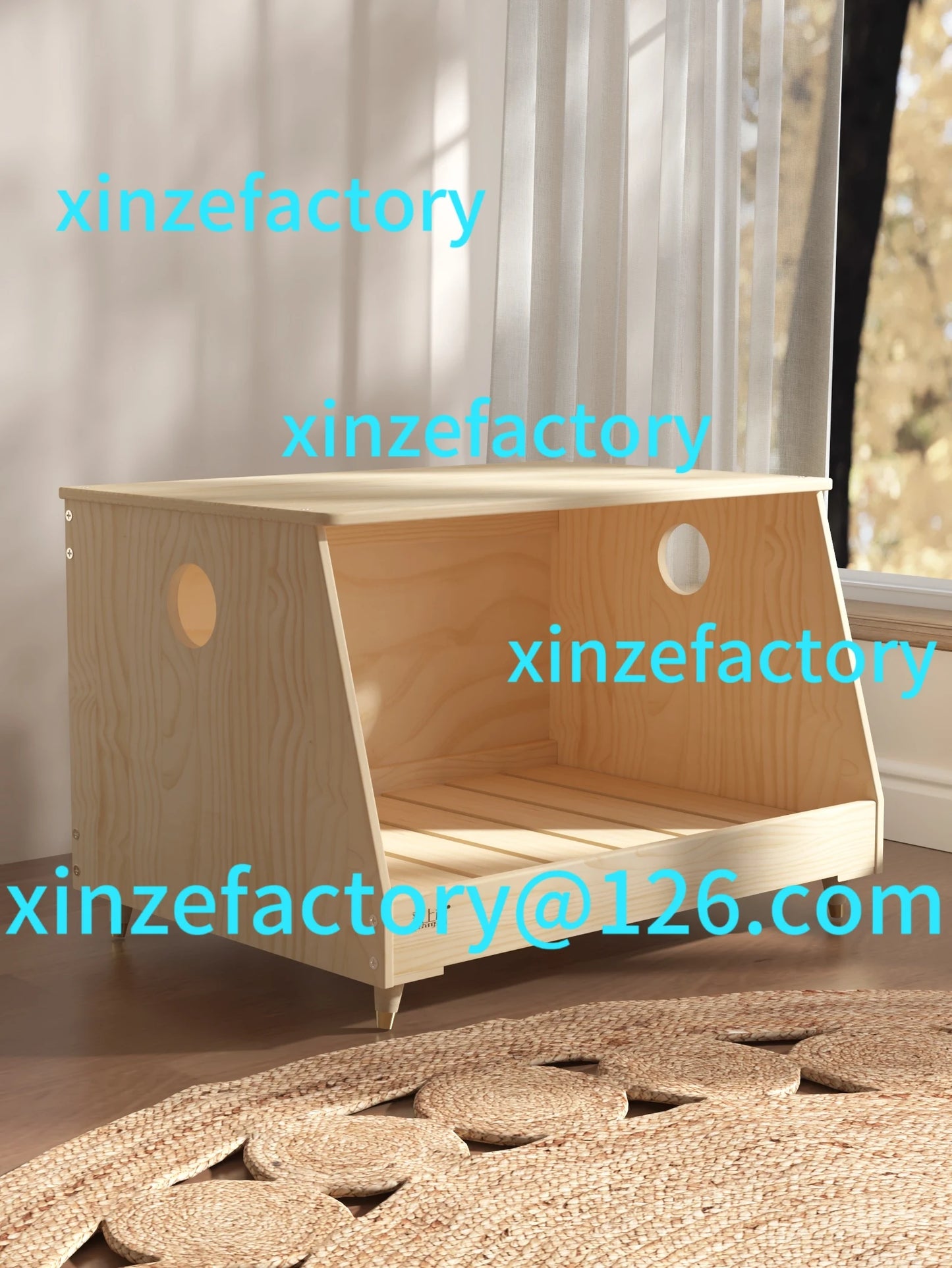 Customizable Kennel solid wood off the ground dog bed large medium and small dog Internet celebrity bedside pet bed dog villa fo