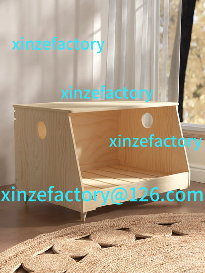 Customizable Kennel solid wood off the ground dog bed large medium and small dog Internet celebrity bedside pet bed dog villa fo