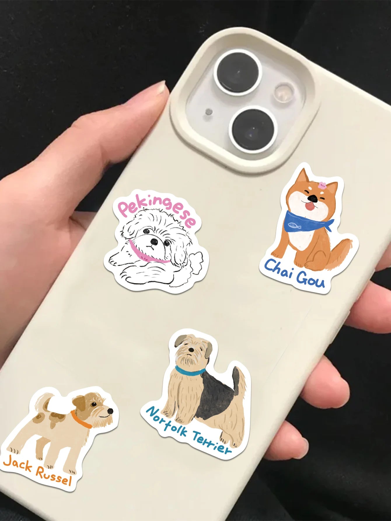 100pcs cartoon cute hand-painted wind dog stickers Diary scrapbook phone case laptop water bottle waterproof decorative stickers