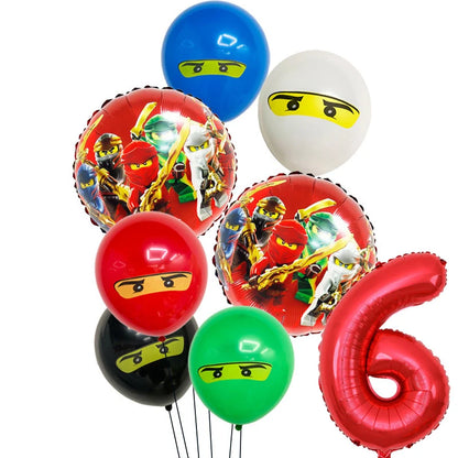 New Cartoon Ninjas Theme Birthday Party Decoration Plates Cups Disposable Tableware Banner Balloon For Kid Event Supplies