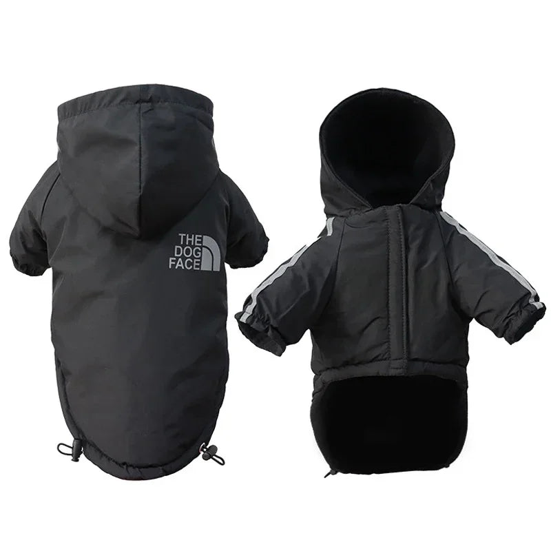 the REFLECTIVE ROVER JACKET - Reflective Pet Clothes, Autumn/Winter Pet Dog Waterproof Warm Coat, Cotton Hooded Jacket, The Dog Face Small Dog Clothes
