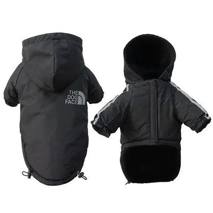the REFLECTIVE ROVER JACKET - Reflective Pet Clothes, Autumn/Winter Pet Dog Waterproof Warm Coat, Cotton Hooded Jacket, The Dog Face Small Dog Clothes