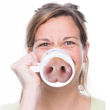 Pig Nose Mug Creative Spoof Funny Dog Nose Cup Ceramic Mug Water Bottle Office Tea Coffee Cup Stranger Things Gift