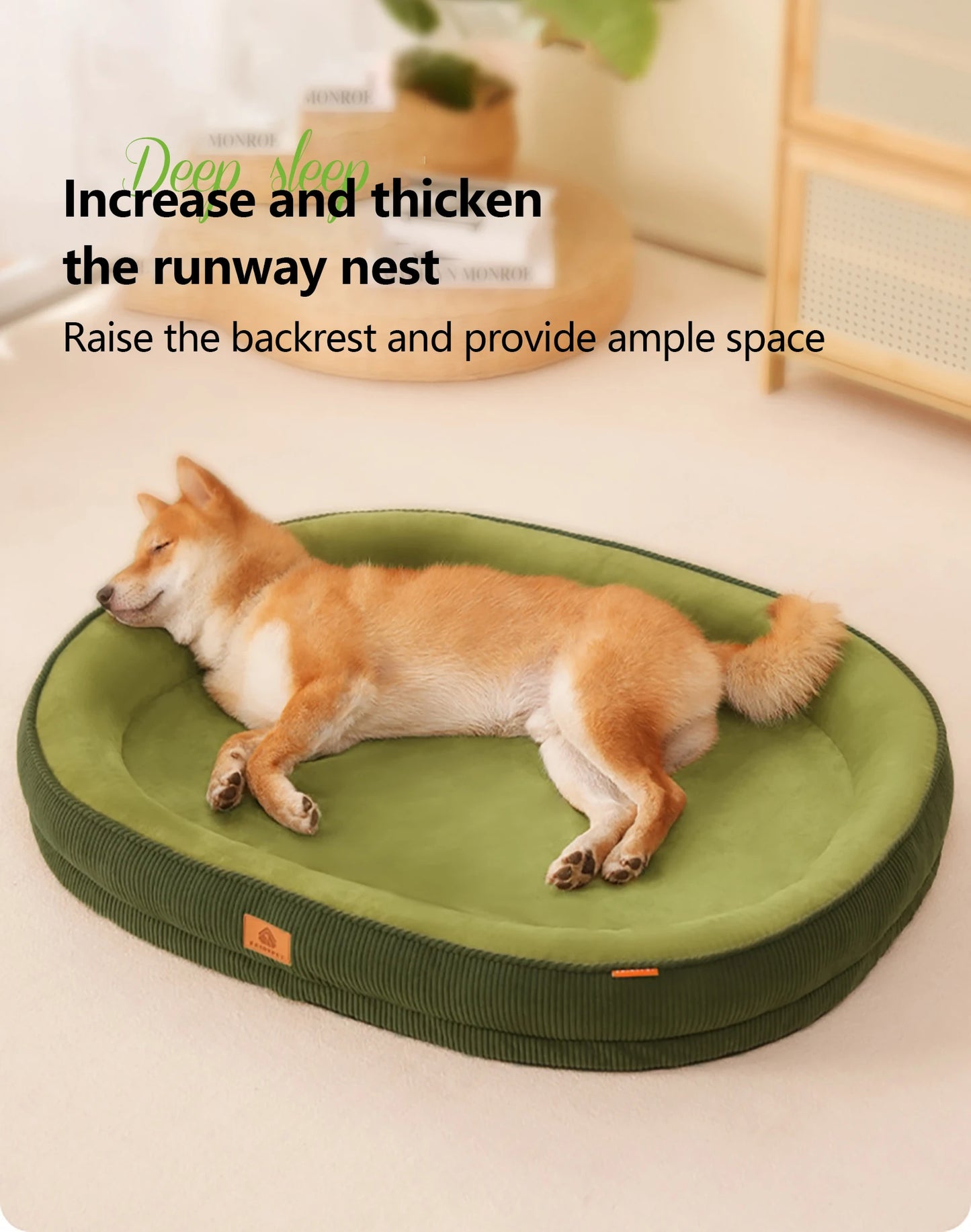 Corduroy Dog Bed Removable Washable Dogs Mat Winter Thickened Warmth Dogs Pad Soft Plush Anti-slip Pet Sofa Bed Dog Accessories