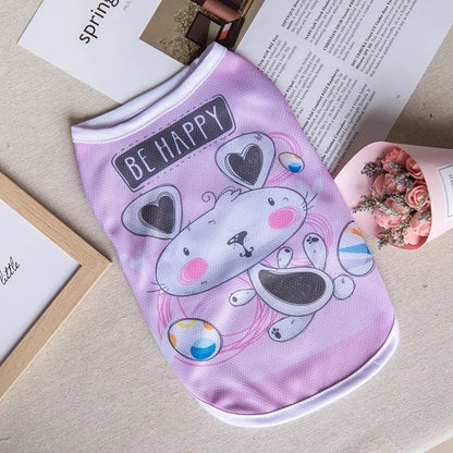 Quick-drying Yorkie Dog Vest Dog Tank Top Summer/Spring Cartoon Hoodie Chihuahua Dog Clothes French Bulldog Puppy Dogs/Cat Shirt