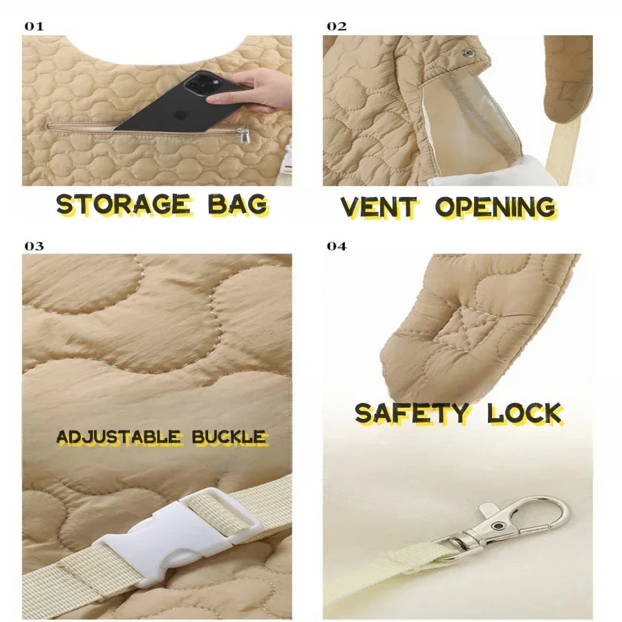 Dog Carrier Cat Backpack Extra Large Capacity Pet Chest Bag Dog and Cat Outdoor Bag Waterproof and Wind Resistant Portable