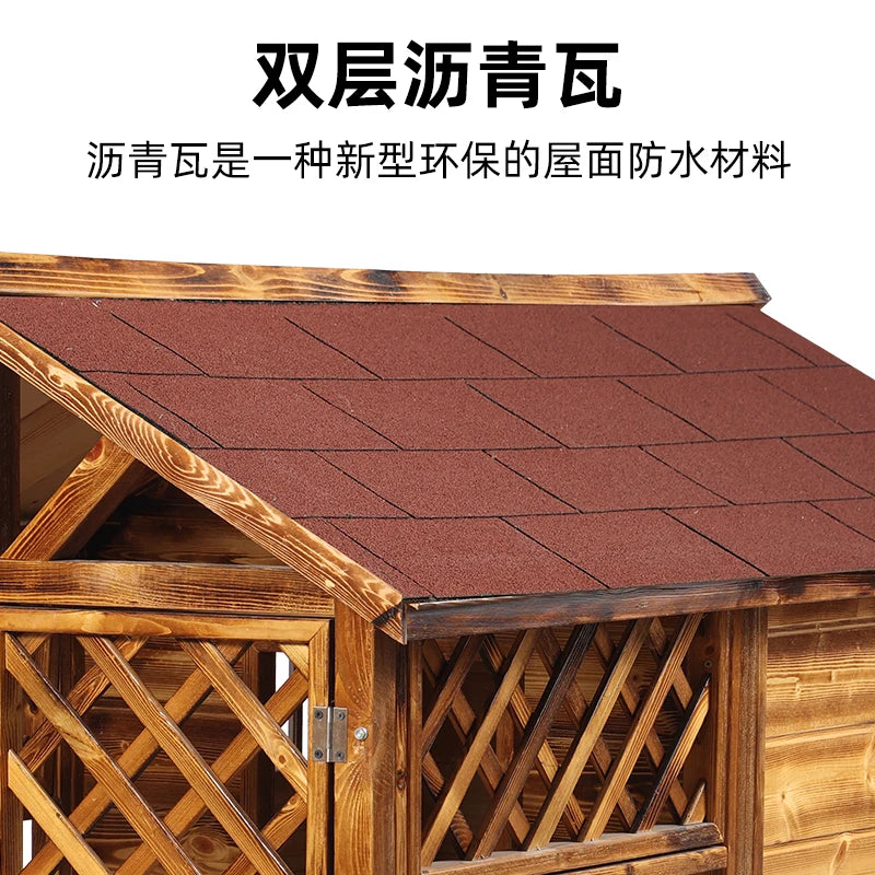 Outdoor rain-proof kennel, large dog house, windproof and warm, universal in all seasons, rain-proof, anti-corrosion and sun-pro