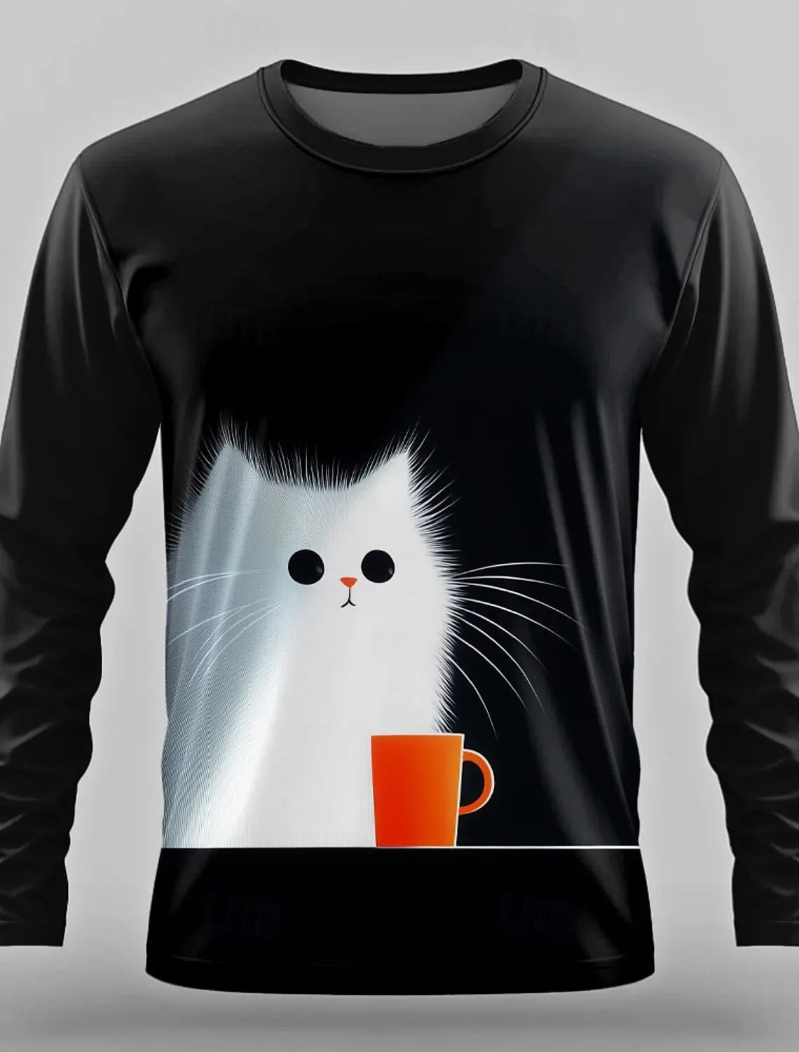 the FURRY FRIEND - Vintage Long Sleeve T-Shirts, Funny Dog 3D Print Streetwear Loose Men/Women/Unisex Round Neck Harajuku Oversized T-Shirt Clothes