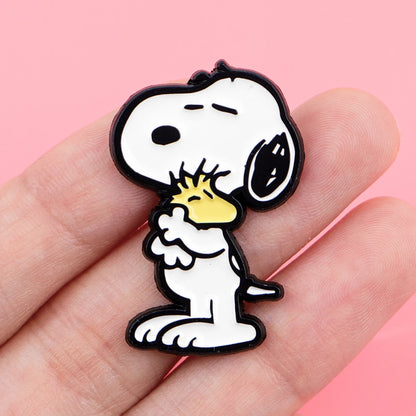 Cartoon White Dog Badges on Bags Soft Enamel Pin Children Brooch for Clothes Cute Lapel Pins for Backpack Accessories