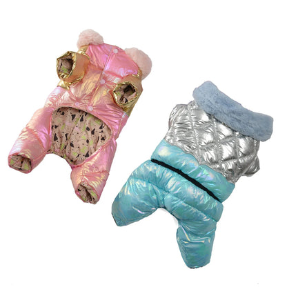 Warm Pet Clothes Waterproof Outdoor Puppy Jumpsuits For Small Medium Dog Winter Windproof With D-ring Vest Coat Chihuahua Outfit