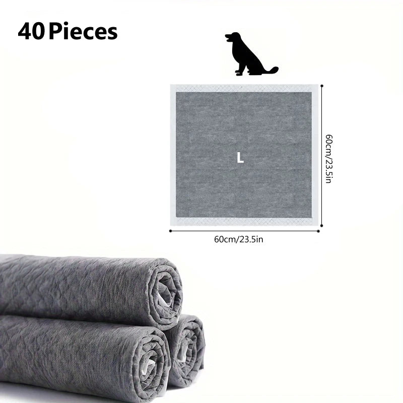 the ABSORBENT DOG PADS - 100/50/40/20PCS Absorbent Dogs Diapers, Disposable Puppy Training Pee Pads, Quick Dry Bamboo Charcoal Surface Mat, Clean Cushion