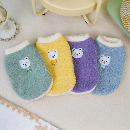 Winter Warm Dog Clothes with D-ring Plush Dog Coat for Small Medium Dogs Soft Puppy Clothes Chihuahua Yorkie Clothing Pet Supply