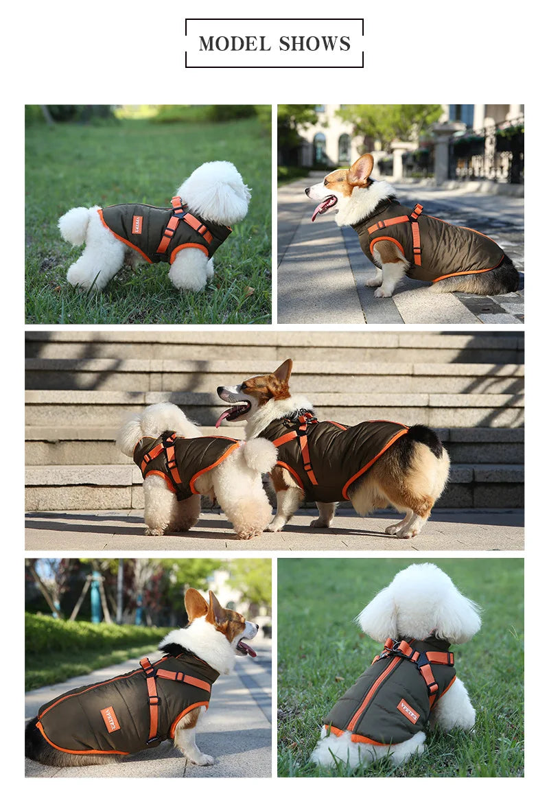 the PAWSHIELD HARNESS JACKET - Puppy Jacket, Waterproof Pet Clothes for Small Dogs with Harness, Winter Warm Chihuahua Vest, Yorkie Coat, French Bulldog Costume