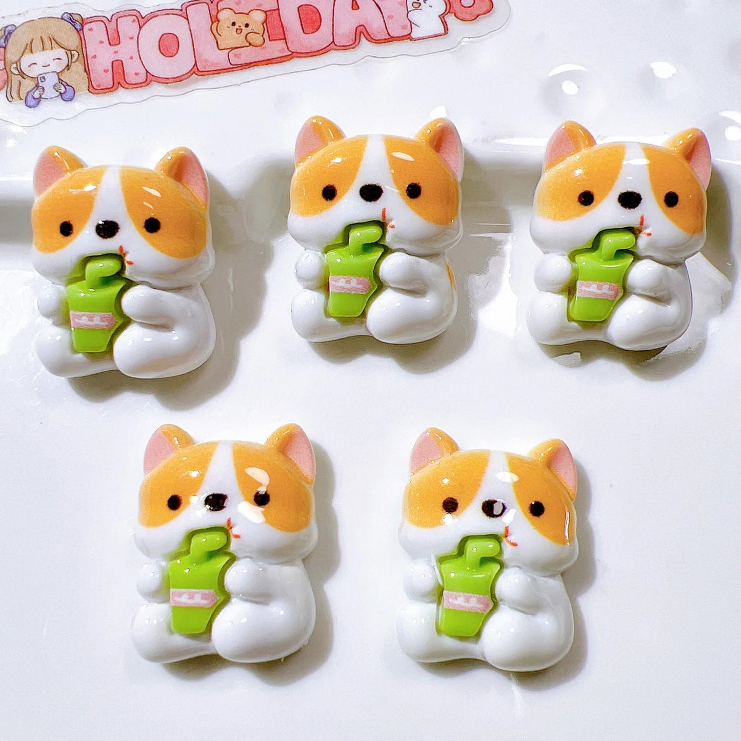 5pcs Cute Cartoon Corgi Magnetic Refrigerator Stickers - Dog Shape, Perfect for Blackboards & Message Boards Playful Design