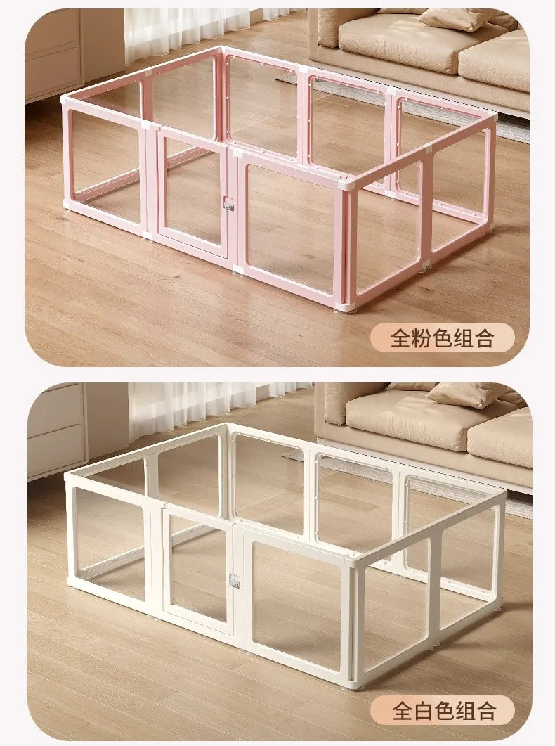 Minimalist Style Pet Supplies Pet Store Doghouse Acrylic Fence Small Pet Dog Interior Decoration Transparent Isolation Pet Bed