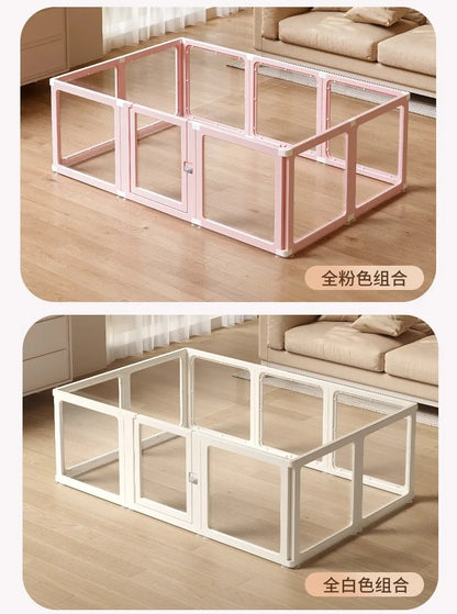 Minimalist Style Pet Supplies Pet Store Doghouse Acrylic Fence Small Pet Dog Interior Decoration Transparent Isolation Pet Bed