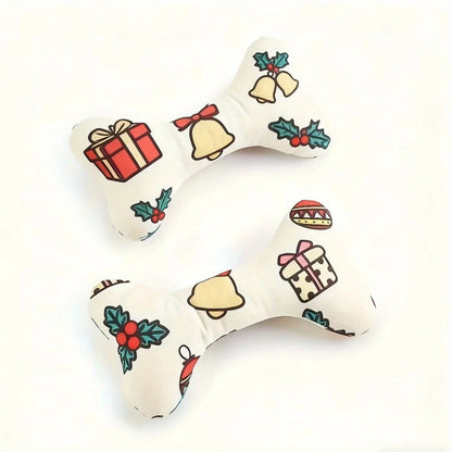 the MERRY MUNCH CHEW DUO - 2 Christmas Dog Chew Toys - Festive Teeth Toys Designed with Santa Claus, Reindeer, and Christmas Tree Motifs - Healthy Teeth